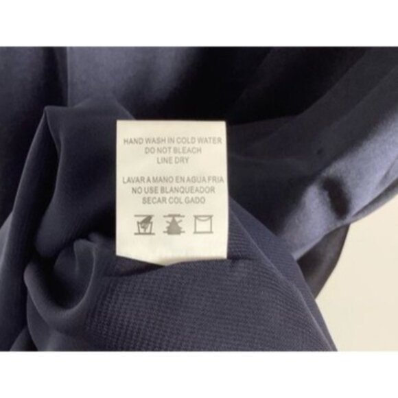 Love J Navy Blue Satin V-Neck Slip Dress Women Medium With Scarf NEW NWT - Picture 6 of 7